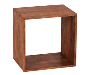 WOHNLING Debout étagères en Bois Massif Sheesham 43,5 cm étagère Cube Design Style campagnard de Table Produit Naturel étagère en Bois