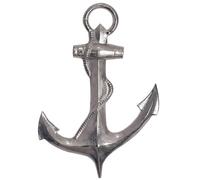 WOHNLING Déco Ancre 47x4x70 cm Aluminium Argentée XXL, Maritime | décoration murale avec détails de cordage, figure en métal grand, décoration murale fait main, chaque pièce est unique