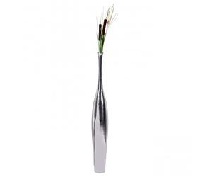 WOHNLING Deco Vase Design de la Bouteille L décoration alu Aluminium Wohndeko Moderne Vase Argent décoration de Table Designvase