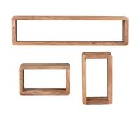 WOHNLING Ensemble de 3 Étagères Murales en Bois Massif Acacia Style Cottage - Hängeregal en Bois Véritable - Wanbboard Produits Naturels