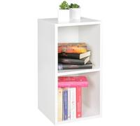 WOHNLING Étagère 30x30x60 cm Bois Blanche, Bibliothèque Petite | étagère étroite 2 grande compartiments, étagère moderne pour livres et déco, étagère d'appoint pour salle de bain et entrée