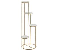 WOHNLING Étagère à Plantes Marbre Véritable Blanc 36,5x107,5x36,5 cm Support
