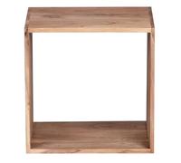 WOHNLING Étagère Cube 43,5x33x43,5 cm Bois Massif Acacia | étagère cube au style campagne grande surface de rangement, étagère d'appoint massive, artisanal, chaque étagère est unique