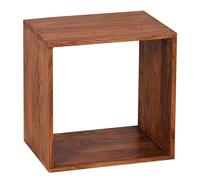 WOHNLING Étagère Cube 43,5x33x43,5 cm Bois Massif Sheesham | étagère cube au style campagne grande surface de rangement, étagère d'appoint massive, artisanal, chaque étagère est unique