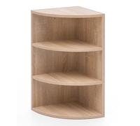 WOHNLING Étagère d'angle 30x30x60 cm Sonoma, Étagère Murale 3 Compartiments | étagère suspendue pour la coin, étagère murale flottant haute, étagère en bois pour livres et déco