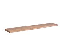 WOHNLING Étagère Mur. 140 cm Acacia Massif Bord Naturel, Étagère Flottante | étagère murale rustique au style campagne, étagère suspendue pour livres et déco, fait main, chaque étagère est unique