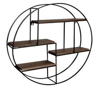WOHNLING Étagère Mur. 70x18x70 cm Manguier Massif Métal, Étagère Suspendue | étagère flottante industriel, étagère murale massive pour livres et déco, fait main, chaque étagère est unique