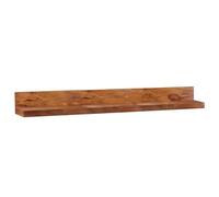 WOHNLING Étagère murale en bois de Sheesham massif - 160 cm de large - Style maison de campagne - Étagère murale en bois véritable - Produit naturel - Console murale marron foncé - Étagère à suspendre