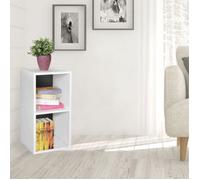 WOHNLING Étagère 30x30x60 cm Bois Blanche Noire, Bibliothèque | étagère étroite 2 grande compartiments, étagère moderne pour livres et déco, étagère d'appoint pour salle de bain et entrée