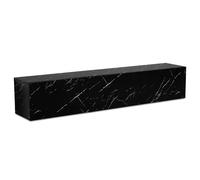 Wohnling Meuble TV bas à suspendre, aspect marbre, noir, 160 x 30 x 30 cm, avec portes battantes, moderne, meuble TV, à suspendre
