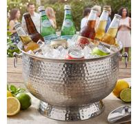 WOHNLING – Réfrigérateur à boissons, modèle "Hammerschlag", grande taille (XXL) de 37 cm, idéal pour l'eau, les boissons gazeuses, le vin, le champagne, la bière. Seau à glace argenté pour bouteilles