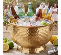 WOHNLING – Réfrigérateur à boissons, modèle "Hammerschlag", grande taille (XXL) de 37 cm, idéal pour les bouteilles et les canettes de boissons, de vins, de champagnes, de bières. Seau à glace doré, f