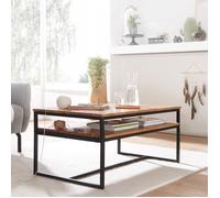 WOHNLING table basse 100x60x45 cm table de salon en bois massif table basse moderne