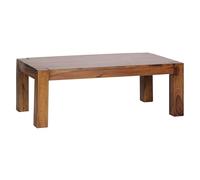 WOHNLING table basse en bois massif Sheesham 110cm de large salon table design sombre table de style campagnard brun