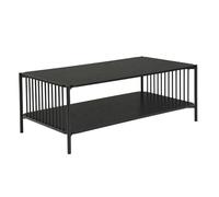 WOHNLING Table Basse 110x60x42 cm Aspect Chêne Métal Noire avec Étagère