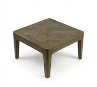 WOHNLING Table Basse 60cm Bois Massif Mangue Finition Noyer - Table de Salon Carrée - Table Basse Moderne Bois - Table de Salon Design Table d'Appoint Faite Main