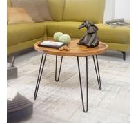 Table basse ronde 60x45 cm en bois de sheesham massif