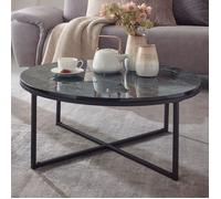 WOHNLING table basse aspect marbre table noire Ø80cm table de salon ronde métal