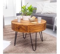 WOHNLING table basse en bois massif 60 cm table basse ronde canapé table étagère de table