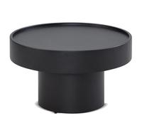 WOHNLING Table Basse Ronde 60x60x36 cm Métal Noire Forme Champignon | table de salon en fer sans fioritures, table à café petite, bout de canapé fait main, chaque pièce est unique