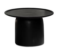 WOHNLING Table Basse Ronde 60x60x40 cm Manguier Massif Piètement Tambour