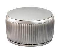 WOHNLING Table Basse Ronde en métal 60cm Argent avec Plateau Amovible - Table de Salon Design avec Rangement - Table de Salon extravagante en métal - Table d'appoint Moderne - Table d'appoint Faite à
