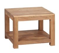 WOHNLING Table Basse Solide Acacia Bois 60 x 60 cm Table Design Table de Salon de Style campagnard Brun foncé