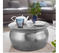 WOHNLING table basse WOHNLING table basse ronde table de canapé martelé argent