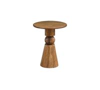 WOHNLING Table d'appoint en manguier Massif Marron 35cm - Table d'appoint Design en Bois - Table de Salon Ronde Massive - Table Basse de Salon Nature Faite à la Main