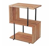 Table d'appoint 3 niveaux 45x30x60 cm en acacia naturel et noir