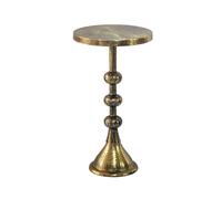 WOHNLING Table d'Appoint Ronde 30x30x56 cm Aluminium Dorée Orientale | table d'appoint petite avec élégant aspect métal, table décorative fait main, table de salon, chaque pièce est unique