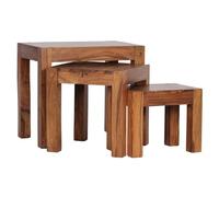 Lot de 3 tables gigognes en bois de sheesham massif