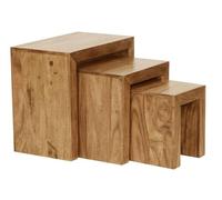 Lot de 3 tables gigognes en acacia massif - MADURAI