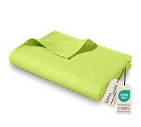 WOHNWOHL® Couverture légère en piqué gaufré - 150 x 200 cm - Vert