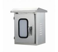 Woideklu Armoire de Contrôle Extérieure Armoire Électrique Boîtier Étanche Coffret Industriel Boîtier de Commande en Inox 201 avec Fenêtre de Supervision Porte, 400 300 200