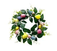 Woideklu Couronne de Pâques - Cadeau de Pâques - Couronne Ronde pour Porte D'entrée Ou Fenêtre - Décoration de Fête - Bureau