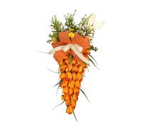 Woideklu Couronne de Pâques, Ornement Floral Suspendu, Décoration de Porte En Forme de Carotte, En Rotin Réaliste, pour Les Fêtes, La Maison, Le Jardin, Les So, Grand avec Lapin