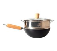 Wok 20cm en Fer Forgé Style Japonais Revêtement pour Induction - Cuisson Saine pour Une Personne(C-20CM)
