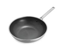 GreenPan APEX Wok Hybride Inox Antiadhésif, 28 cm, Tri-Ply Thermobond Céramique Sans PFAS, Compatible Induction, Passe au Four 220 °C, Lave-Vaisselle, Argent
