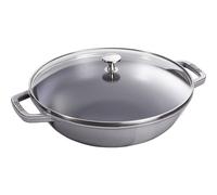 Wok 30 cm, avec couvercle en verre, gris graphite, Staub