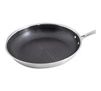 Cheffinger, wok 32 cm avec revêtement antiadhésif alvéolé et long manche, argent