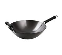 World Of Flavours Oriental Carbon Steel 36cm Non-Stick Phenolic Handled Wok
