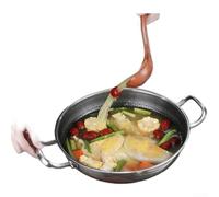Wok Antiadhésif 32cm Revêtement pour granit Double - Acier Inoxydable Induction Sauté Chinois(14.2inch without Lid)