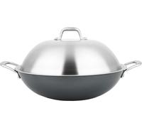 Wok Carl Schmidt Sohn-Altena, en fonte, 36 x 10 cm, argenté