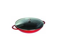 Staub Wok avec couvercle en verre Ø30 cm, 4,4 L – Rouge