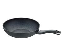 Wok de 28 cm, 4 litres, en aluminium forgé, compatible induction, avec deux poignées