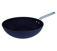 Wok de 28 cm, en aluminium forgé, antiadhésif, compatible induction, couleur noire