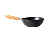 Wok de style japonais de 20 cm en fer forgé avec intérieur non revêtu pour une cuisson individuelle sur plaque à induction, cuisinière à gaz et cuisinière électrique (A-20 cm)