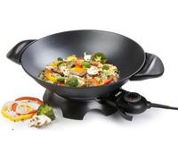 Wok électrique DOMO DO8708W, 5L, Diamètre 35.5cm, Thermostat Réglable, Anti-adhérent, Noir