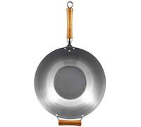 Wok en acier au carbone de 36 cm avec revêtement antiadhésif, compatible avec l'induction